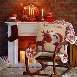 AIDUCHO 4PCS Thème De Noël Housse De Coussin,Taie D'oreiller De Flocon De Neige,Taie D'oreiller De Noël,Noël Housse De Coussin,Oreiller De Noël,Taie D'oreiller De Noel Pour Canape - Jaune -France Coussin et housse de coussin Soldes Boutique 39670109 3