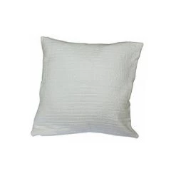 TOISON D'OR Anna Coussin Délavé Surpiqûres Motif Rayures Coton Naturel 45 X 45