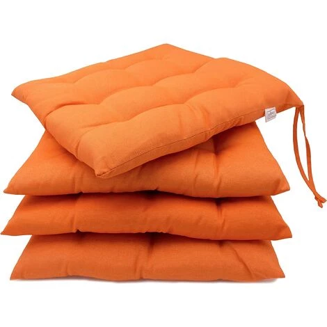 TRIOMPHE Set De 4 Coussins De Chaise Pour Le Jardin, 40x40 Cm, Orange 1 TRIOMPHE Set De 4 Coussins De Chaise Pour Le Jardin, 40x40 Cm, Orange