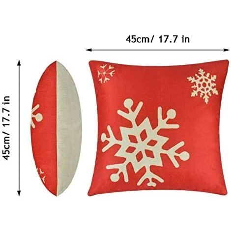 ECHOO 4 Pièces De Taie D'oreiller De Noël Housse De Coussin En Coton Et Lin Dessin Animé Mignon Décoration D'oreiller De Noël Canapé De Voiture 45x45 Cm (noyau D'oreiller Non Inclus)A 2 ECHOO 4 Pièces De Taie D'oreiller De Noël Housse De Coussin En Coton Et Lin Dessin Animé Mignon Décoration D'oreiller De Noël Canapé De Voiture 45x45 Cm (noyau D'oreiller Non Inclus)A – Image 2