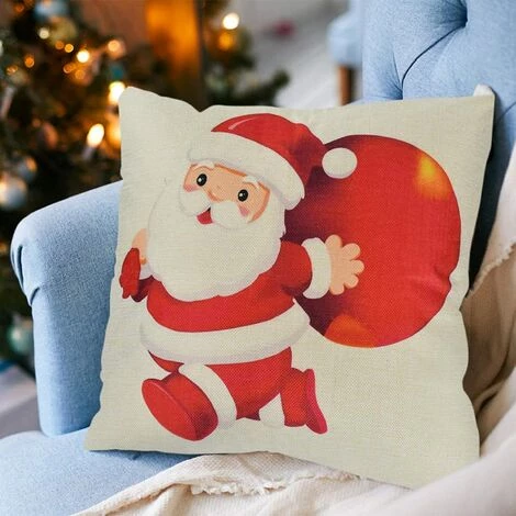 ECHOO 4 Pièces De Taie D'oreiller De Noël Housse De Coussin En Coton Et Lin Dessin Animé Mignon Décoration D'oreiller De Noël Canapé De Voiture 45x45 Cm (noyau D'oreiller Non Inclus)A 3 ECHOO 4 Pièces De Taie D'oreiller De Noël Housse De Coussin En Coton Et Lin Dessin Animé Mignon Décoration D'oreiller De Noël Canapé De Voiture 45x45 Cm (noyau D'oreiller Non Inclus)A – Image 3