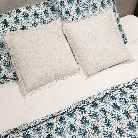 MEUBLETMOI Lot De 2 Coussins à Franges En Coton Naturel 40 X 40 Cm - YAKARI 3709 - Blanc 2 MEUBLETMOI Lot De 2 Coussins à Franges En Coton Naturel 40 X 40 Cm - YAKARI 3709 - Blanc – Image 2