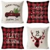 4pcs Christmas Pillow Covers,Coussin Taie D'oreiller Noël,Housse De Coussin Noel,Housse De Coussin Decoration,Merry Christmas Decoration Voitureré De Noël Taie D'oreiller (A) GrooFoo
