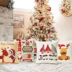 4pcs Christmas Pillow Covers,Coussin Taie D'oreiller Noël,Housse De Coussin Noel,Housse De Coussin Decoration,Merry Christmas Decoration Voitureré De Noël Taie D'oreiller (A) GrooFoo -France Coussin et housse de coussin Soldes Boutique 39917917 4