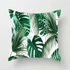 ILOVEMILAN Housses De Coussin Feuilles De Palmier Jungle Feuille Housses De Coussin Décoration Pour Hommes Femmes Jeunes Filles Chambre Salon Canapé Coussins De Voiture Coussins 45 X 45 Cm