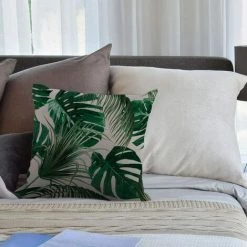 ILOVEMILAN Housses De Coussin Feuilles De Palmier Jungle Feuille Housses De Coussin Décoration Pour Hommes Femmes Jeunes Filles Chambre Salon Canapé Coussins De Voiture Coussins 45 X 45 Cm -France Coussin et housse de coussin Soldes Boutique 39920272 3