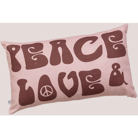 Housse De Coussin Rectangulaire En Coton (30x50 Cm) Peace & Love SKLUM Coton - B 1 Housse De Coussin Rectangulaire En Coton (30x50 Cm) Peace & Love SKLUM Coton - B