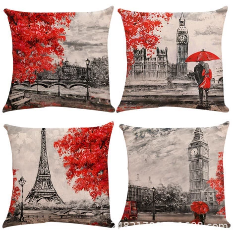 ILOVEMILAN 4 Pièces Ensemble Feuille érable Couple Saint Valentin Peinture à Huile Série Lin Housse De Coussin Voiture Canapé Coussins 45*45 Cm 1 ILOVEMILAN 4 Pièces Ensemble Feuille érable Couple Saint Valentin Peinture à Huile Série Lin Housse De Coussin Voiture Canapé Coussins 45*45 Cm