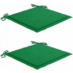 HAPPYSHOPPING Coussins De Chaise De Jardin 2 Pcs Vert 40x40x4 Cm Tissu