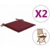 HAPPYSHOPPING Coussins De Chaise De Jardin 2 Pcs Bordeaux 40x40x4 Cm Tissu