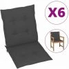 HAPPYSHOPPING Coussins De Chaise De Jardin 6 Pcs Anthracite 100x50x4 Cm