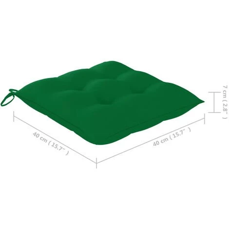 HAPPYSHOPPING Coussins De Chaise 4 Pcs 40x40x7 Cm Vert 5 HAPPYSHOPPING Coussins De Chaise 4 Pcs 40x40x7 Cm Vert – Image 5