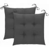 HAPPYSHOPPING Coussins De Chaise 2 Pcs Anthracite 50x50x7 Cm Tissu