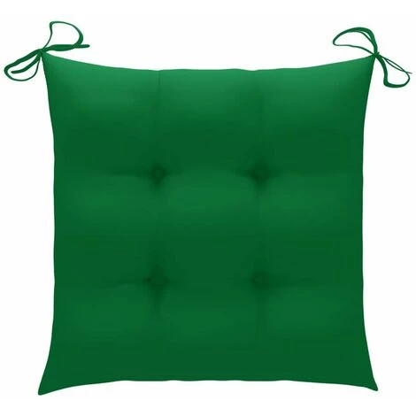 HAPPYSHOPPING Coussins De Chaise 2 Pcs Vert 50x50x7 Cm Tissu 2 HAPPYSHOPPING Coussins De Chaise 2 Pcs Vert 50x50x7 Cm Tissu – Image 2