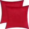 SUN FLOWER Housses De Coussin Décoratives Carrées En Velours Confortable 2 Pièces Pour Canapé Et Lit, Rouge
