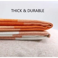 SUNFLOWER 2 Pièces Ferme Buffalo Check Plaid Taies D'oreiller Housse De Coussin Polyester Lin Pour Automne Décor à La Maison Orange Et Blanc -France Coussin et housse de coussin Soldes Boutique 40396536 5