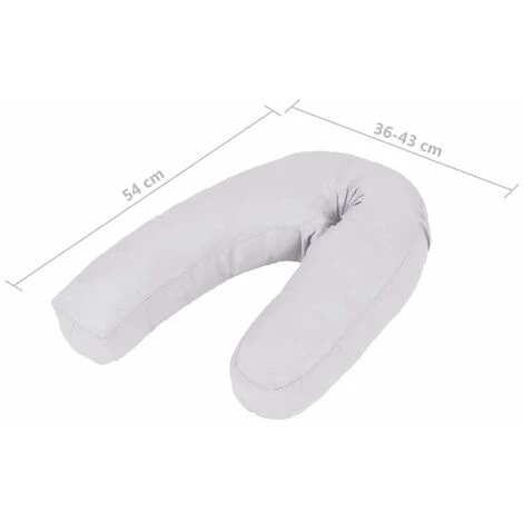 HAPPYSHOPPING Coussin De Grossesse En Forme De J 54x(36-43) Cm Gris 3 HAPPYSHOPPING Coussin De Grossesse En Forme De J 54x(36-43) Cm Gris – Image 3