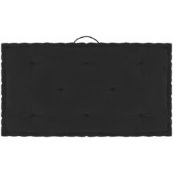 HAPPYSHOPPING Coussin De Plancher De Palette Noir 73x40x7 Cm Coton