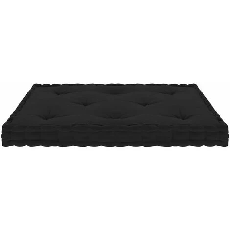 HAPPYSHOPPING Coussin De Plancher De Palette Noir 73x40x7 Cm Coton 4 HAPPYSHOPPING Coussin De Plancher De Palette Noir 73x40x7 Cm Coton – Image 4