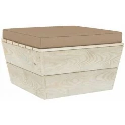 HAPPYSHOPPING Coussin De Plancher De Palette 60x61,5x6 Cm Taupe Tissu