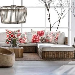 SUN FLOWER Housse De Coussin Décorative 4 Pièces, Bleu Et Noir, 45x45cm, Rouge -France Coussin et housse de coussin Soldes Boutique 40892352 4