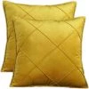 SUN FLOWER 2 Pièces Velours Housses De Coussin Canapé Décoration Doux Carré Housse De Coussin Style Nordique Solide Couverture à Carreaux Pour Chambre Salon Voiture Extérieur Canapé Lit Chaise 45x45 (Jaune)