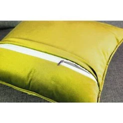 SUN FLOWER 2 Pièces Velours Housses De Coussin Canapé Décoration Doux Carré Housse De Coussin Style Nordique Solide Couverture à Carreaux Pour Chambre Salon Voiture Extérieur Canapé Lit Chaise 45x45 (Jaune) -France Coussin et housse de coussin Soldes Boutique 41306401 3