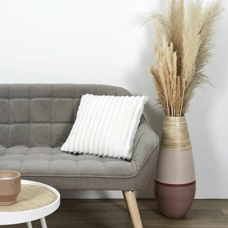 Paris Prix - Coussin Déco "côtelé" 40x40cm écru 3 Paris Prix - Coussin Déco "côtelé" 40x40cm écru – Image 3