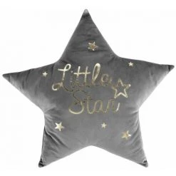 Paris Prix - Coussin Enfant étoile "edelstar" 50x50cm Gris