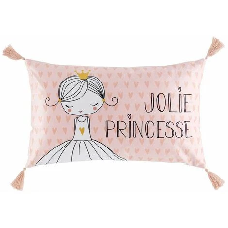 Paris Prix - Coussin Déco Imprimé "leonie" 30x50cm Rose 1 Paris Prix - Coussin Déco Imprimé "leonie" 30x50cm Rose