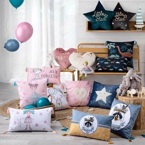 Paris Prix - Coussin Déco Imprimé "leonie" 30x50cm Rose 2 Paris Prix - Coussin Déco Imprimé "leonie" 30x50cm Rose – Image 2