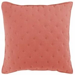 Paris Prix - Housse De Coussin "mellow" 40x40cm Terracotta & Blanc