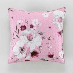 Paris Prix - Housse De Coussin "velvet Flower" 60x60cm Rose