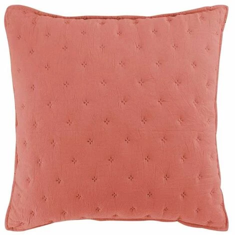 Paris Prix - Housse De Coussin "mellow" 60x60cm Terracotta & Blanc 1 Paris Prix - Housse De Coussin "mellow" 60x60cm Terracotta & Blanc