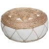 Pouf En Jute Ajouré 43x18 Atmosphera - Naturel Clair - Naturel Et Crème