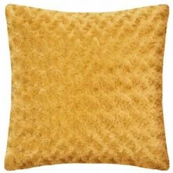 ATMOSPHERA, CRŽATEUR D'INTŽRIEUR Coussin Imitation Fourrure "Bouclée" 45x45cm Ocre