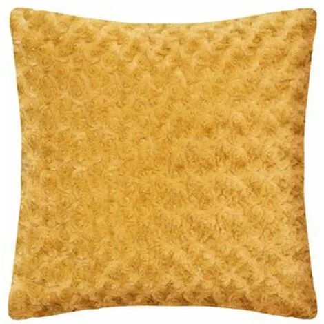 ATMOSPHERA, CRATEUR D'INTRIEUR Coussin Imitation Fourrure "Bouclée" 45x45cm Ocre 1 ATMOSPHERA, CRATEUR D'INTRIEUR Coussin Imitation Fourrure "Bouclée" 45x45cm Ocre