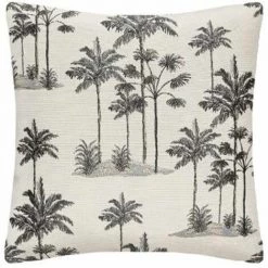 ATMOSPHERA, CRŽATEUR D'INTŽRIEUR Housse De Coussin "Palm" 40x40cm Noir & Blanc