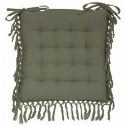 ATMOSPHERA, CRŽATEUR D'INTŽRIEUR Galette De Chaise "Macramé" 40x40cm Vert Kaki