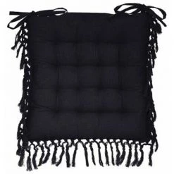 ATMOSPHERA, CRŽATEUR D'INTŽRIEUR Galette De Chaise "Macramé" 40x40cm Gris Ardoise