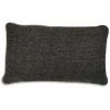RIDEAUDISCOUNT Housse De Coussin 30 X 50 Cm Déhoussable Avec Passepoil Bicolore Tissu Chiné Gris - Gris