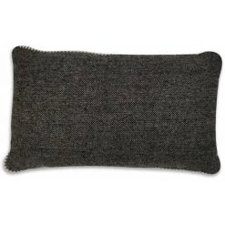 RIDEAUDISCOUNT Housse De Coussin 30 X 50 Cm Déhoussable Avec Passepoil Bicolore Tissu Chiné Gris - Gris