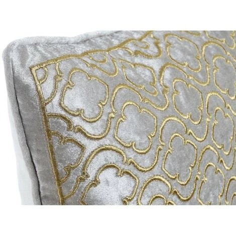 BRICOMARTEAU Coussin DKD Home Decor 8424001850365 Doré Polyester Velours Aluminium Ivoire (45 X 10 X 45 Cm) 2 BRICOMARTEAU Coussin DKD Home Decor 8424001850365 Doré Polyester Velours Aluminium Ivoire (45 X 10 X 45 Cm) – Image 2