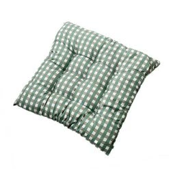 BETTERLIFE 2 Coussins De Chaises Carrés 40x40 Coussins De Siège Décoration Maison Coussin Mat Matelassée,Confortable Et Coloré - Idéal Pour Intérieur Et Extérieur (Grille Vert Clair）