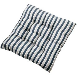 BETTERLIFE 2 Coussins De Siège 40x40,Lot De 2 Galettes De Chaise - Confortable Et Coloré - Idéal Pour Intérieur Et Extérieur - 40x40x5cm (rayures Bleues)