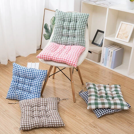 BETTERLIFE 2 Coussins De Siège 40x40,Lot De 2 Galettes De Chaise - Confortable Et Coloré - Idéal Pour Intérieur Et Extérieur - 40x40x5cm (rayures Bleues) 2 BETTERLIFE 2 Coussins De Siège 40x40,Lot De 2 Galettes De Chaise - Confortable Et Coloré - Idéal Pour Intérieur Et Extérieur - 40x40x5cm (rayures Bleues) – Image 2