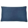 RIDEAUDISCOUNT Housse De Coussin 30 X 50 Cm Déhoussable Toucher Doux Motif Géométrique Estampillé Bleu - Bleu
