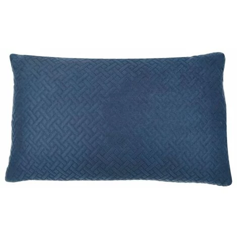 RIDEAUDISCOUNT Housse De Coussin 30 X 50 Cm Déhoussable Toucher Doux Motif Géométrique Estampillé Bleu - Bleu 1 RIDEAUDISCOUNT Housse De Coussin 30 X 50 Cm Déhoussable Toucher Doux Motif Géométrique Estampillé Bleu - Bleu