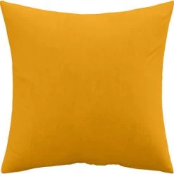 PRIVATEFLOOR Coussin Carré En Velours (45x45 CM) Coussin + Rembourrage - Mesmal Jaune - Velours - Jaune