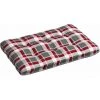 HAPPYSHOPPING Coussin De Palette Modele A Carreaux Rouges 120x80x12 Cm Tissu